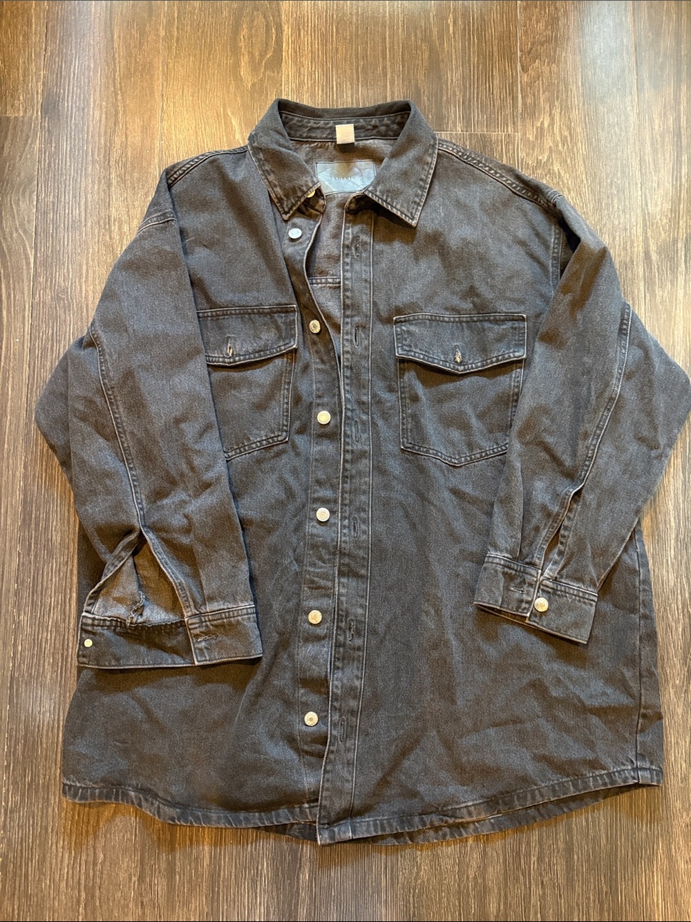&denim black denim jacket M/L 100% cotton oversized fit
